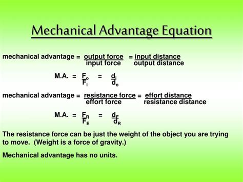 Große Menge Ziemlich Die Schwäche mechanical advantage equation ...