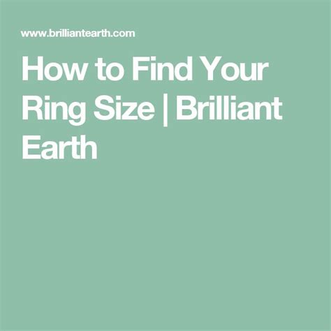 How to Find Your Ring Size | Brilliant Earth | Blog niche, Finding ...