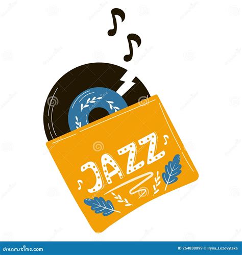 Cozy Vinyl Record with Jazz Composition Isolated on White Background, Retro Music Entertainment ...