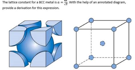 Solved: The Lattice Constant For A BCC Metal Is With The H... | Chegg.com