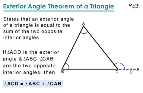 Exterior Angle of a Triangle – Definition, Theorem, Proof, Examples