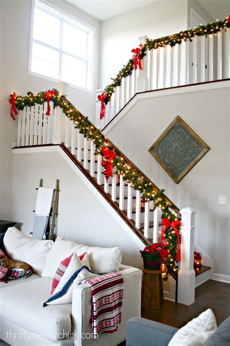 Our Christmas staircase! | Thrifty Decor Chick | Thrifty DIY, Decor and ...