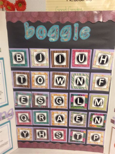 Boggle board. Use weekly words, spelling, vocabulary, amazing reading words. Etc. Transportable ...