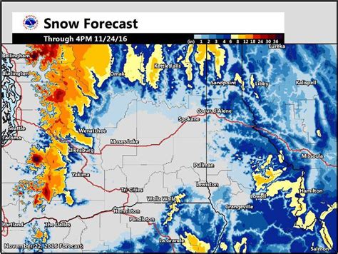 NOAA: Winter Storm Watch for Washington Today & Tomorrow | 6-24" of Snow Forecast - SnowBrains