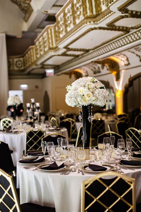 Black-and-Gold Art Deco-Inspired Wedding Reception