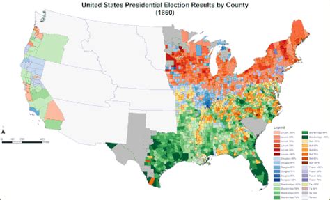 1860 Election County Map