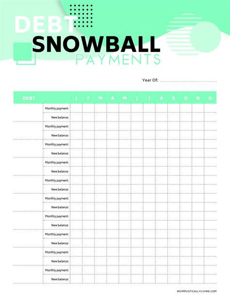 Free Debt Snowball Printable Worksheets – Simplistically Living