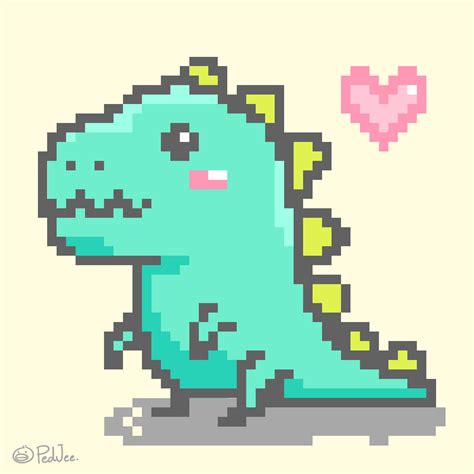 Cute Dino Pixel Art