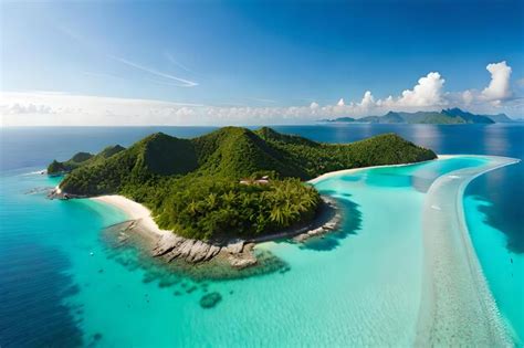 Premium AI Image | aerial view of a tropical island with a beach and a ...