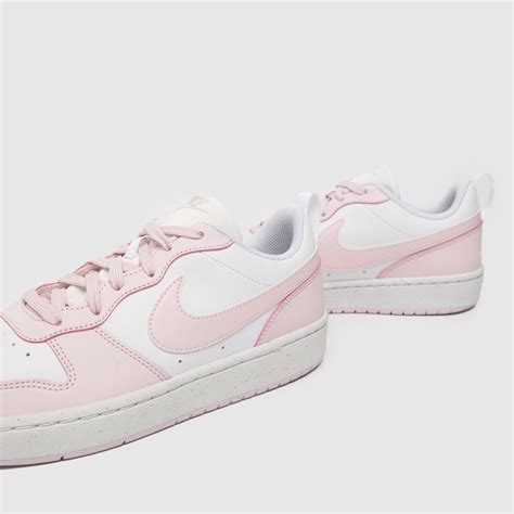 Kids Girls Youth White & Pink Nike Court Borough Low Recraft Trainers | schuh