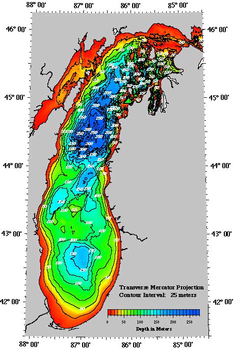 Bathymetry of Lake Michigan