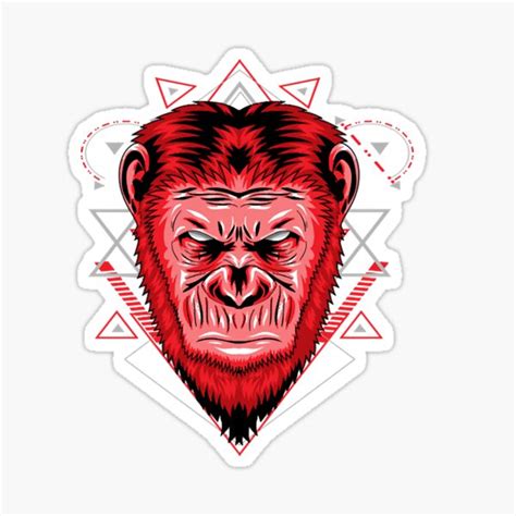"ape head face " Sticker by CandiceGar7571 | Redbubble