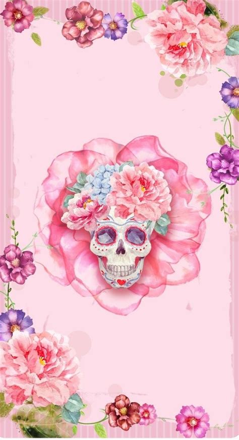 Pin on Sugar Skulls | Skull wallpaper, Flower phone wallpaper, Sugar ...