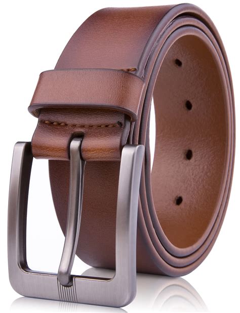 Genuine Leather Dress Belts For Men - Mens Belt For Suits, Jeans, Uniform With Single Prong ...