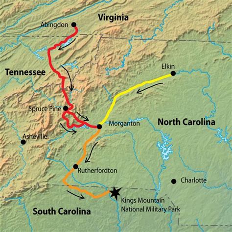 Routes to the Battle of Kings Mountain, 1780 | NCpedia