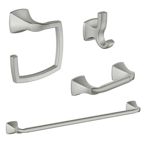 Moen 4-Piece Voss Brushed Nickel Decorative Bathroom Hardware Set at Lowes.com