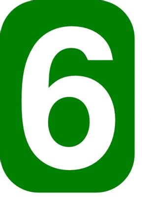 Green Rounded Rectangle With Number 6 clip art Free Clipart Download | FreeImages