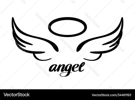 Angel wings and halo icon sketch religious Vector Image