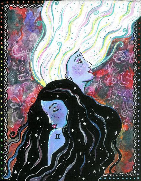 Gemini Art Print featuring the painting Gemini by Julie Weatherley ...