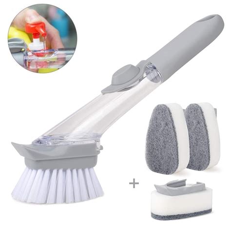 1 Set Soap Dispensing Brush, Kitchen Cleaning Brush for Pot Pan Sink ...