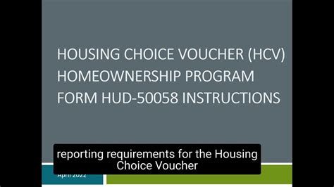 HCV Homeownership: HUD-50058 Form Tutorial - YouTube