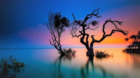 Serene Sunset Over Water - HD Wallpaper