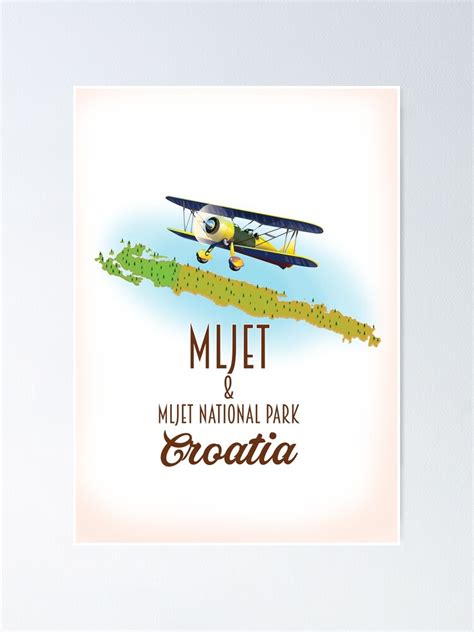 "Mljet National Park Croatia map" Poster for Sale by vectorwebstore ...