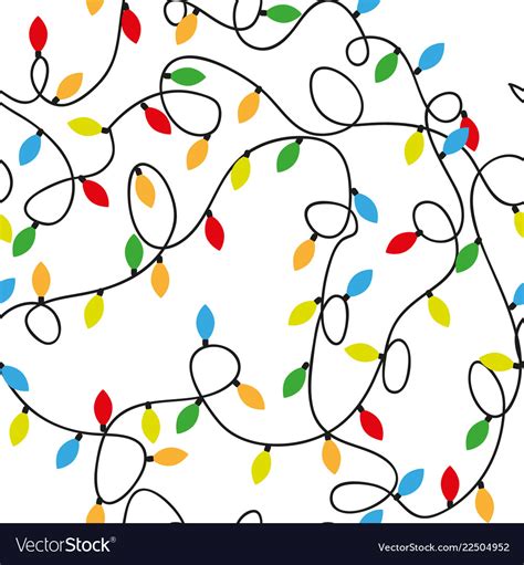 Christmas lights background seamless pattern Vector Image