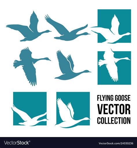 Flying goose Royalty Free Vector Image - VectorStock