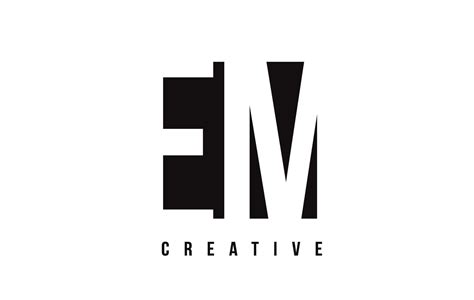 EM E M White Letter Logo Design with Black Square. 5085111 Vector Art at Vecteezy