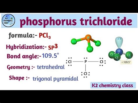 Bond angle, molecular geometry of PCl₃(phosphorus tri chloride), by ...