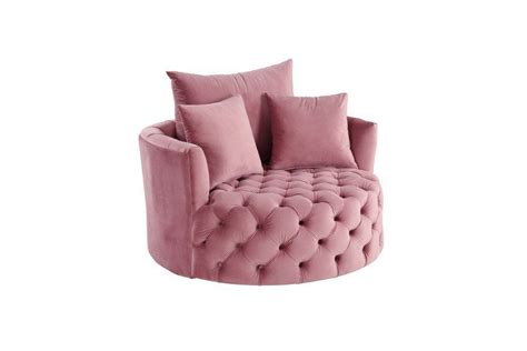 Venus Tufted Pink Velvet Accent Chair