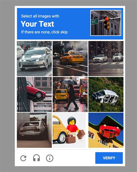 Google reCAPTCHA Mockup Generator (9 Image Version) - Mediamodifier