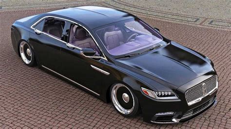 Lincoln Continental Imagined As Slammed Mafia Car With Purple Interior