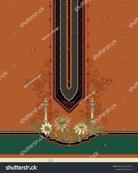 Textile Design Digital Border Motif Stock Illustration 2231192563 | Shutterstock