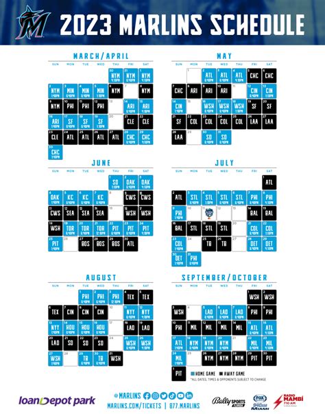 Printable Schedule | Miami Marlins