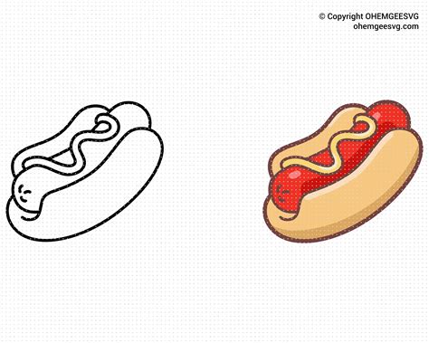 Hot Dog Svg Hotdog Svg Hot Dog Bun Svg Fast Food Svg eps | Etsy