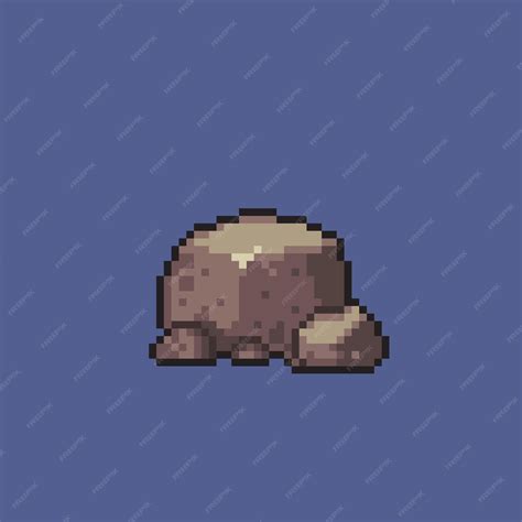 Premium Vector | A stone in pixel art style