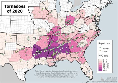 Tornado events of 2020 - U.S. Tornadoes