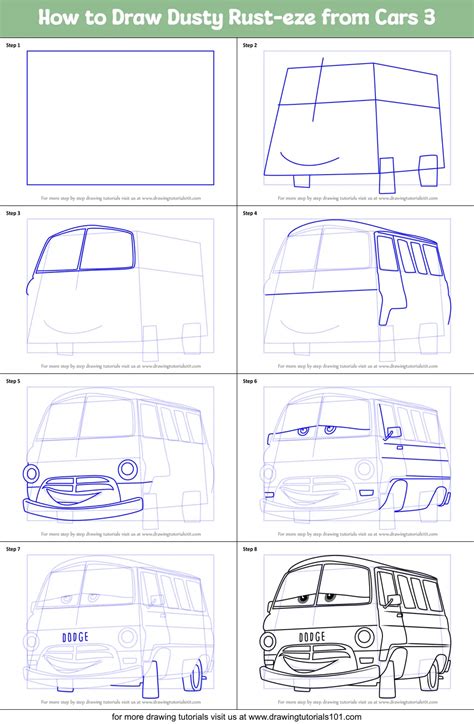 How to Draw Dusty Rust-eze from Cars 3 printable step by step drawing ...