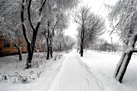 path covered with snow 8009053 Stock Photo at Vecteezy