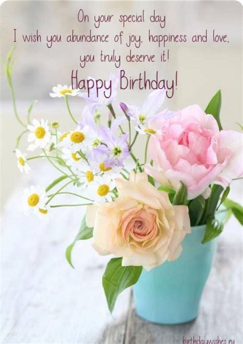 Happy Birthday Flowers Card Message - health