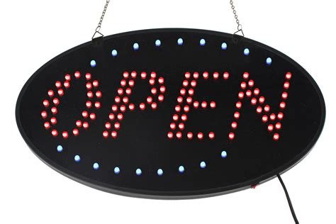 "OPEN" Animated LED Sign with Hanging Chain, Round - Red | Led, How to ...