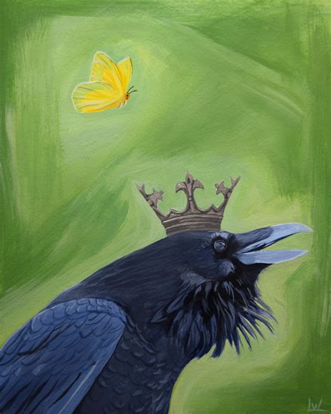 Regal Raven, Original Acrylic Painting by Lauren White - Etsy