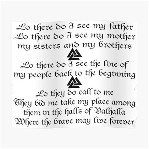 "Viking Prayer" Poster for Sale by GatesOfValhalla | Redbubble