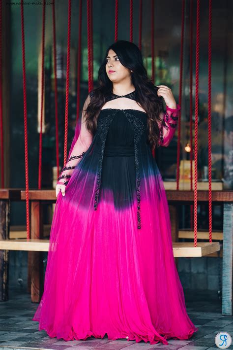 OOTD: Black & Fuchsia Pink Ombre Maxi Dress with Embellished Cape