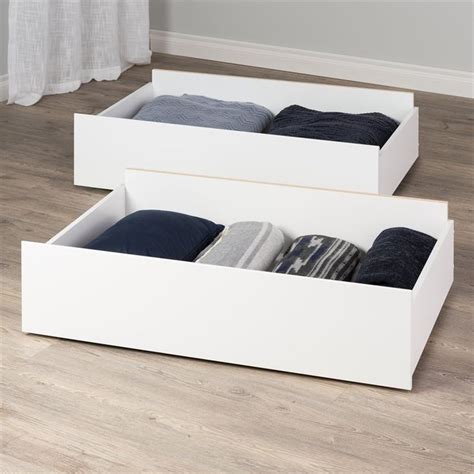 Prepac Select Storage Drawers on Wheels, White - Set of 2 - Walmart.com | Underbed storage ...