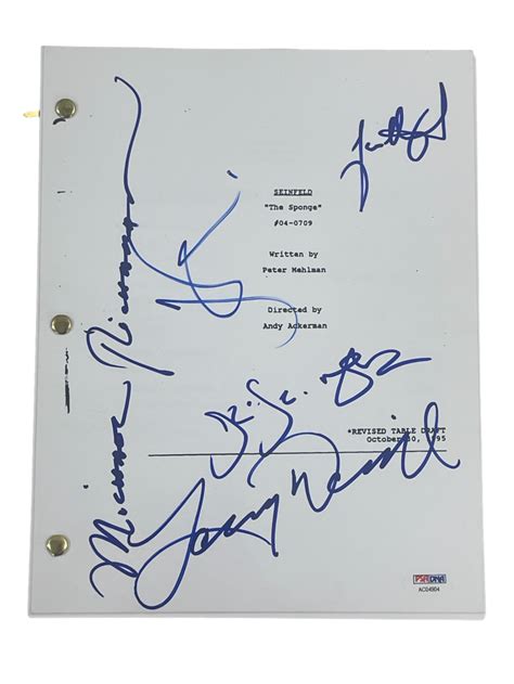 COMPLETE SEINFELD CAST SIGNED THE SPONGE FULL SCRIPT 7X09 5 AUTOGRAPHS PSA LOA | Autographia