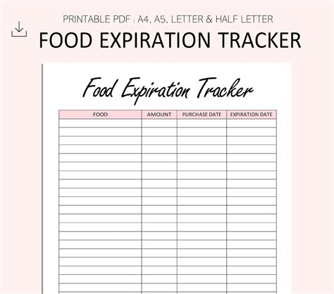 Printable Food And Activity Tracker