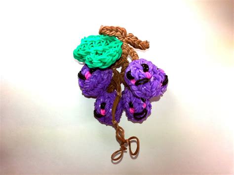 3-D Happy Grapes Tutorial (Rainbow Loom) | Rainbow loom charms, Rainbow ...